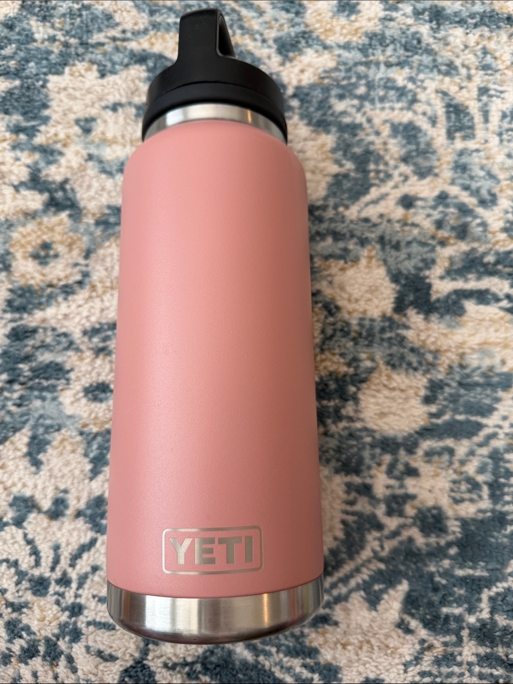 Yeti 36 OZ Pink Sandstone Insulated Bottle with Black Sport Lid - Retired Color